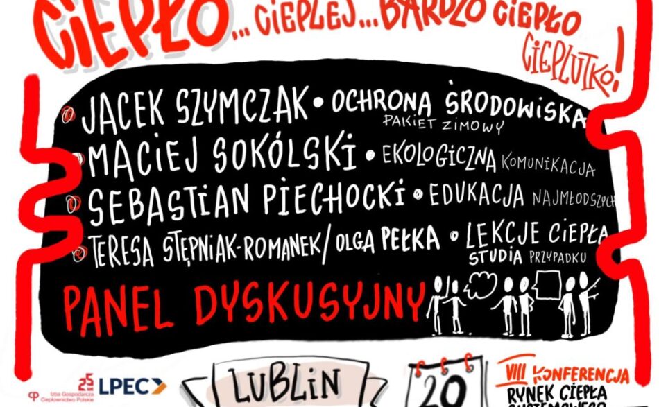 Grafika przedstawia tematy panelu dyskusyjnego VIII Konferencji Rynek Ciepła Systemowego